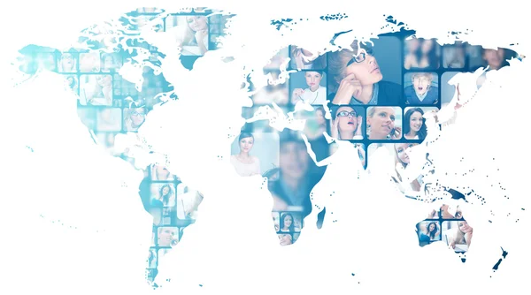 La foto degli affari risplende sulla mappa del mondo. Internazionali — Foto Stock
