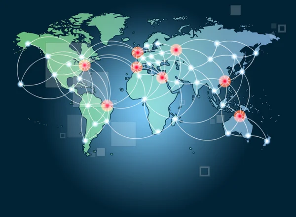 Глобальный сетевой символ международной коммуникации с участием — стоковое фото