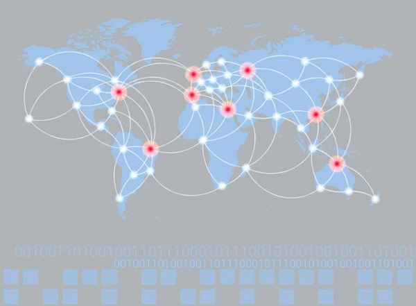 Símbolo de red global de comunicación internacional con — Foto de Stock