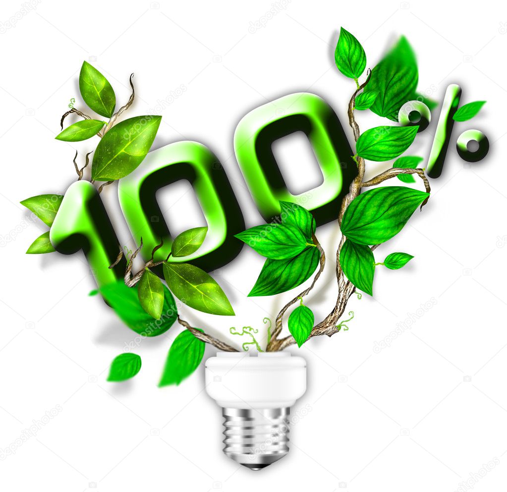Energy saving eco lamp with green values concept
