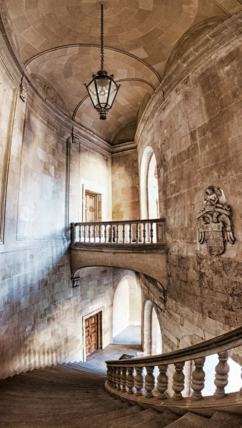 Charles V palace stairs and hall. Vertical panorama — Stock Photo, Image