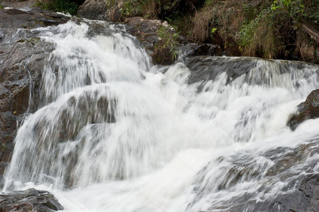 Beautiful waterfall in mountains of Dalat, Vietnam