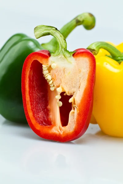 Close up of Three Color Capsicums II — Stock Photo, Image