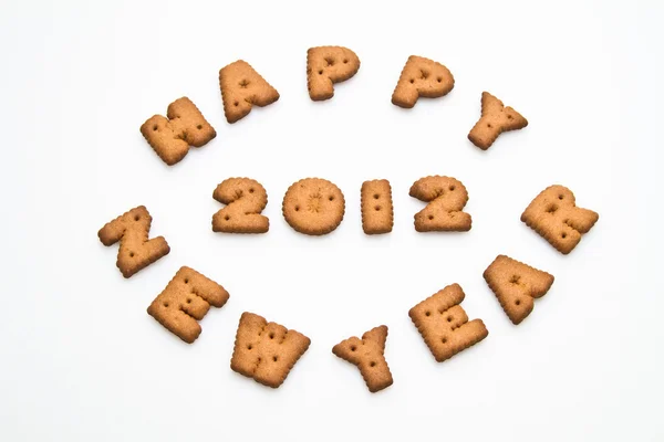 Happy New Year 2012 Biscuits — Stock Photo, Image