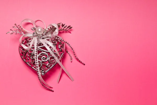 Walentynki srebrne serce ii — Zdjęcie stockowe