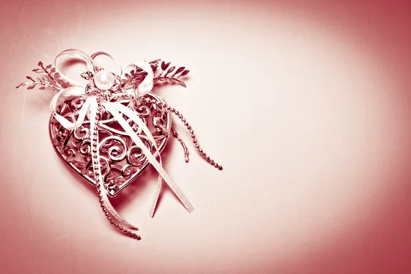 Walentynki srebrne serca ii tonu podzielone — Zdjęcie stockowe