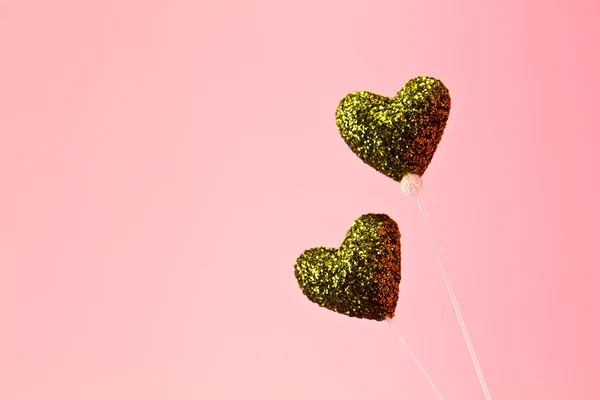 발렌타인-녹색 마음 — 스톡 사진