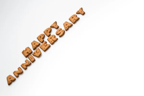 Feliz Aniversário de Biscoitos Castanhos Slant III — Fotografia de Stock