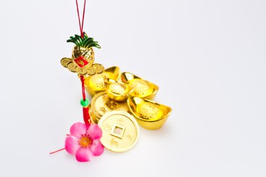 Chinese New Year Ornaments - Gold pineapple II clipart