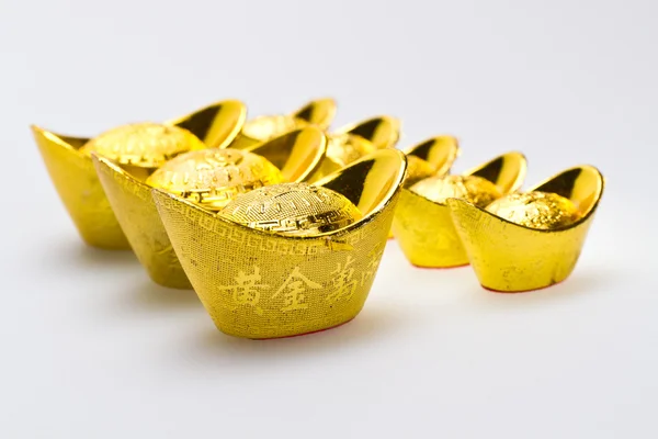 Linhas de lingotes de ouro chinês II — Fotografia de Stock
