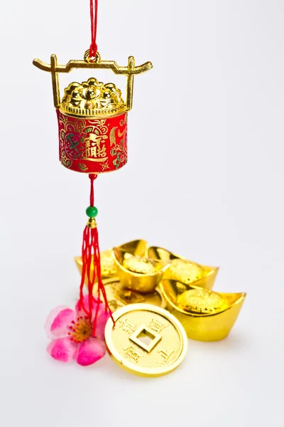 Gong xi fa chai - röda rikedom potten — Stockfoto