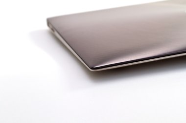 Silver Laptop On White clipart