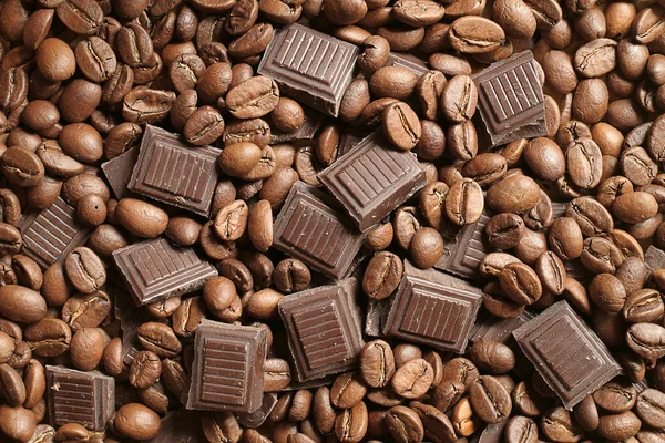 Шоколад і кавові зерна Ліцензійні Стокові Зображення