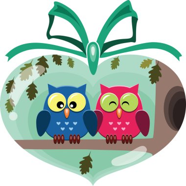 Valentine cute owls clipart