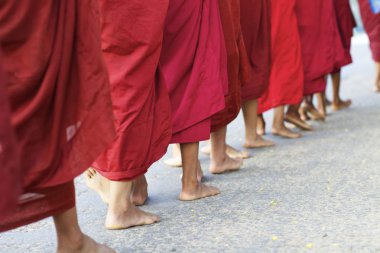 Monks in Myanmar clipart