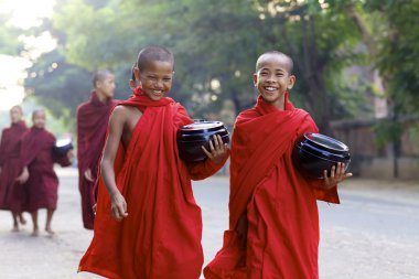 Novice Monks Myanmar clipart