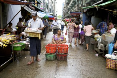 Yangon, Myanmar Street Market clipart