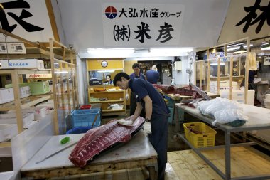 Tsukiji Balık pazarı tokyo Japonya