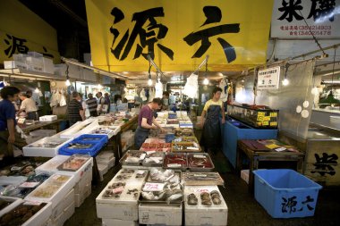 Tsukiji Balık pazarı tokyo Japonya