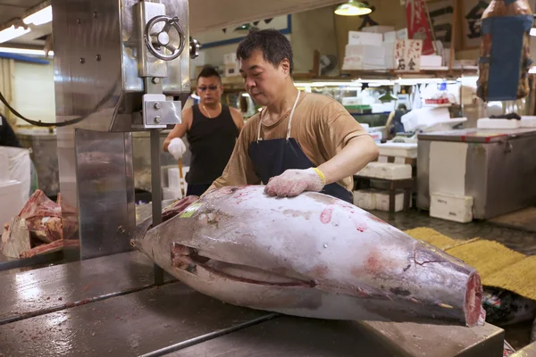 Tsukiji zeevruchten markt tokyo japan — Stockfoto