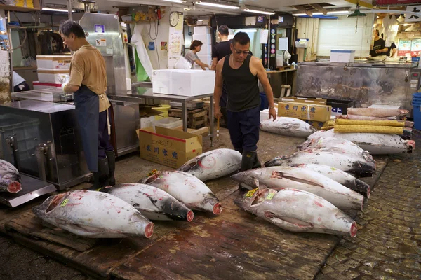 Tsukiji rybí trh Tokio Japonsko — Stock fotografie