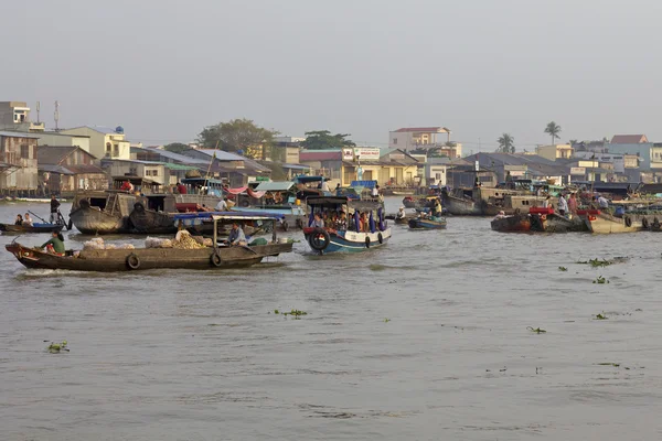 Mercado flotante Can Tho Mekong Delta Vietnam —  Fotos de Stock