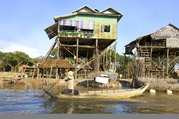 Casas de Stilt no Camboja — Fotografia de Stock