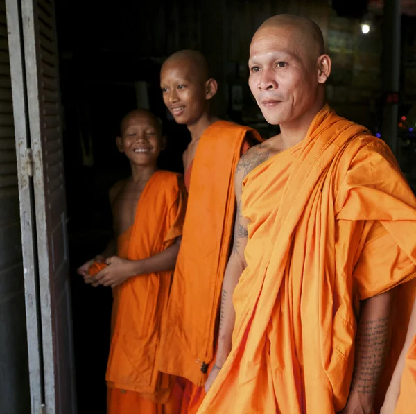 Kambodžské mniši — Stock fotografie