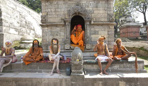 Sadhu heilige Männer kathmandu nepal — Stockfoto