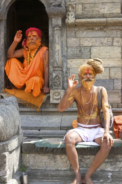 Sadhu Santo homens kathmandu nepal — Fotografia de Stock