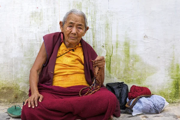 Starý mnich kathmandu Nepál — Stock fotografie