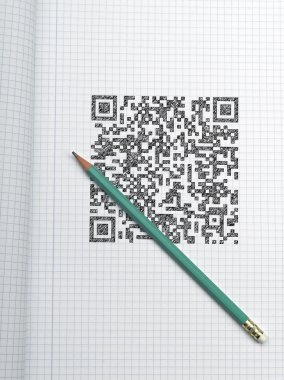 pen en qr code op grafiek papier
