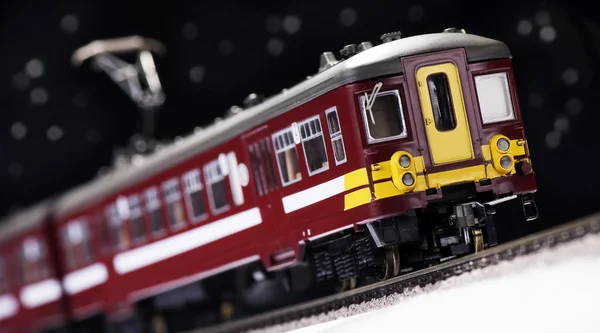 Tren de juguete y ferrocarril —  Fotos de Stock