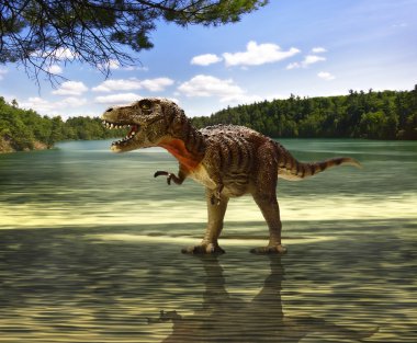 Tyrannosaurus looking for food clipart