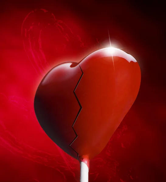 stock image Broken Heart-shaped lollipop