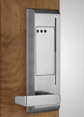 Electronic lock on door clipart