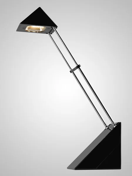 Black desk lamp . isolated on the grey gradient background with — Stock Photo, Image