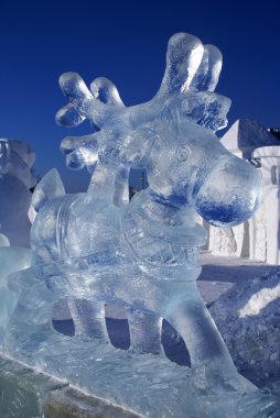 Ice sculpture of a deer clipart