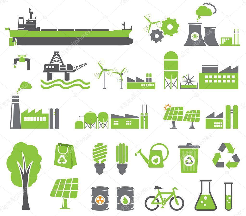 Green energy symbols