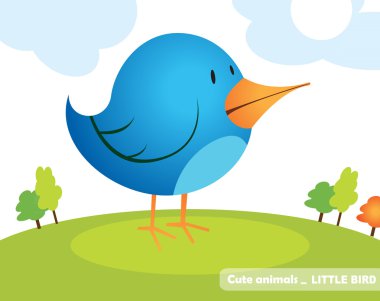 Little blue bird clipart