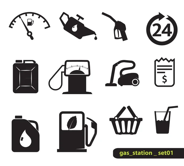 Icônes de station service — Image vectorielle