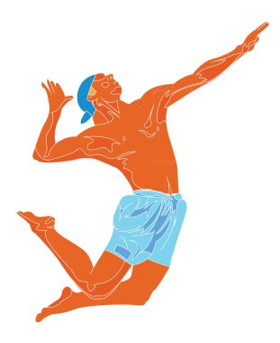 Beach volley player clipart