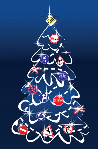 Trafic arbre de Noël — Image vectorielle