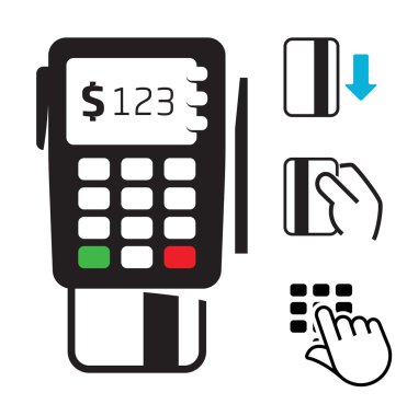 POS-terminal and credit card icons