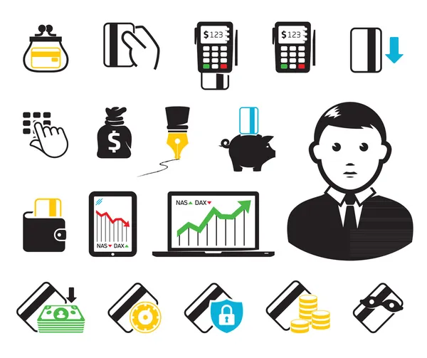 Icônes POS-terminal et carte de crédit — Image vectorielle