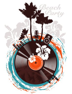 Beach party poster clipart