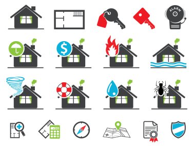 Estate insurance icons clipart