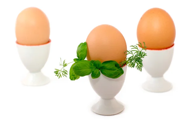 Ägg i eggcups — Stockfoto