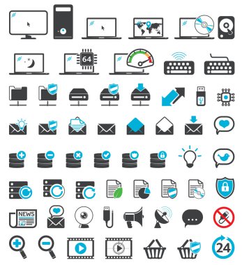 Computer icons set clipart