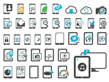 Icons of modern gadgets clipart